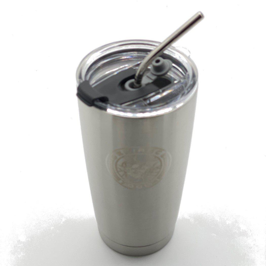 De-fiance tumbler 16 oz insulated with straw